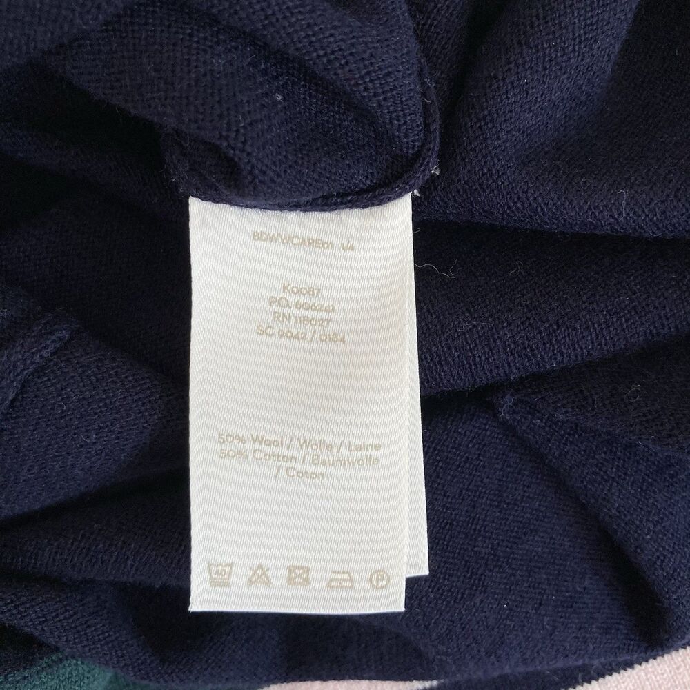 Boden Womens Trudy Knit Dress Size 12 Wool Cotton Blend Navy Green - Picture 11 of 11